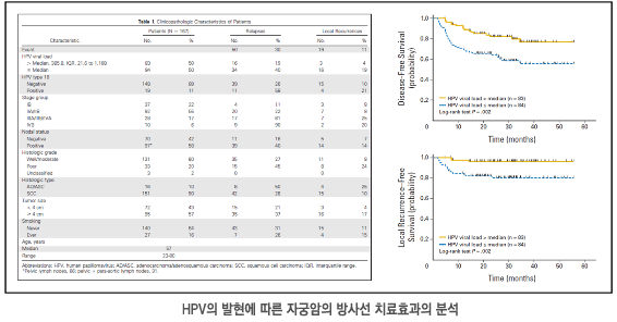 HPV의 발현에 따른 자궁암의 방사선 치료효과의 분석