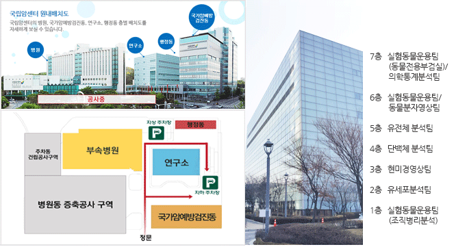 국립암센터 원내 배치도 및 오시는길
