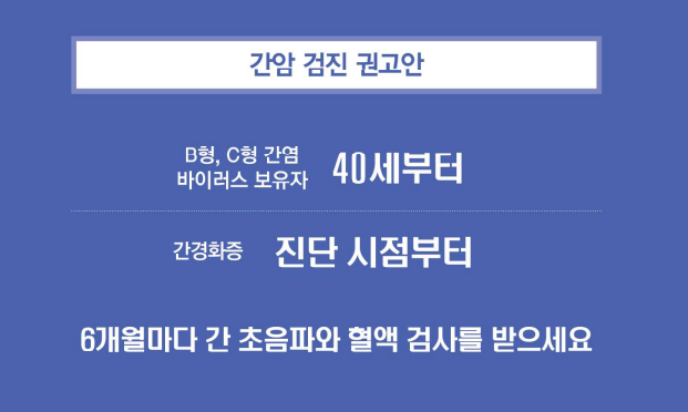 국가 간암 검진 권고안 개정